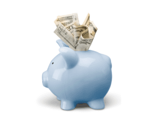 Piggy bank to pay off student loan debt